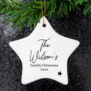 Free Text White Ceramic Christmas Star