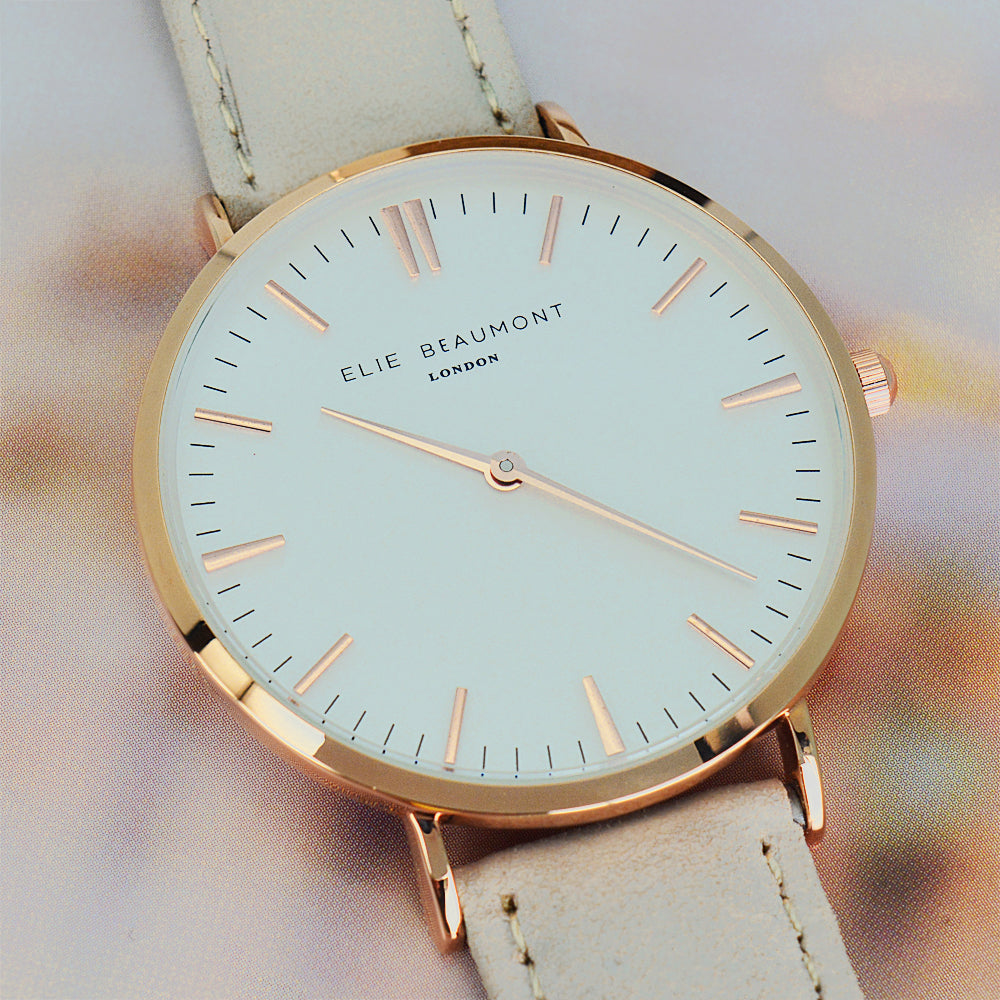 Elie Beaumont Stone Rose Gold Watch